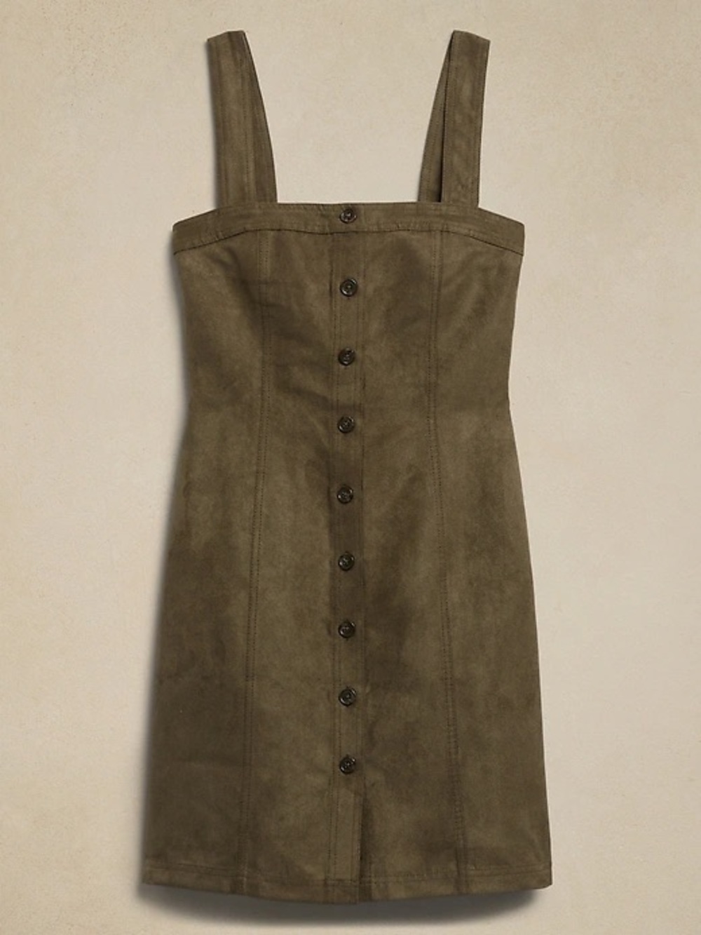 Banana republic vegan suede mini dress in olive 4